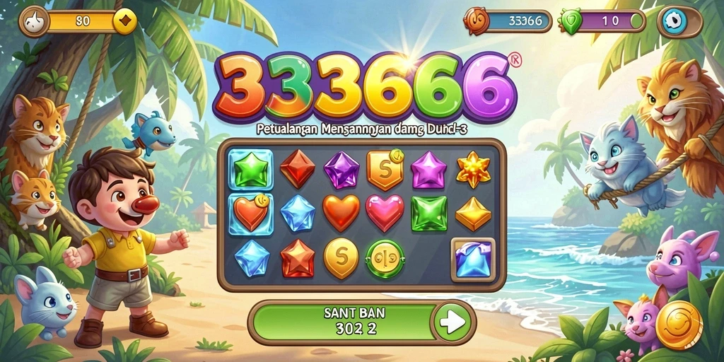 Tampilan gameplay seru dan penuh tantangan dalam 333666.