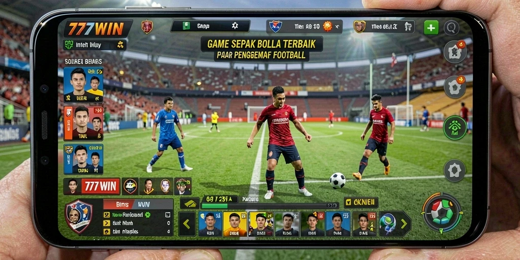 Tampilan gameplay <strong>777WIN</strong> yang menegangkan dalam pertandingan sepak bola.
