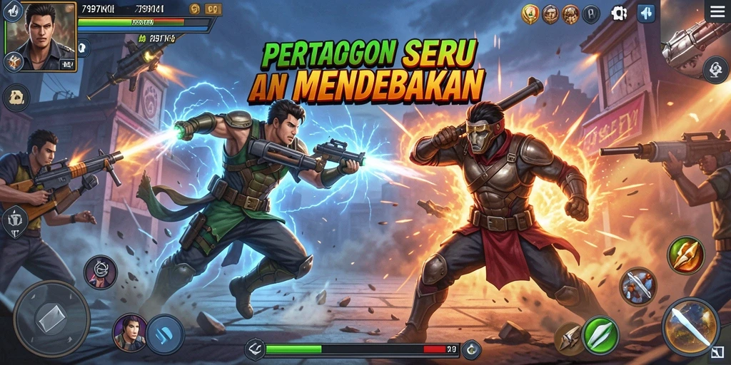 Tampilan screenshot <strong>797K</strong> menampilkan duel pertarungan yang mendebarkan dan grafis yang mengesankan.
