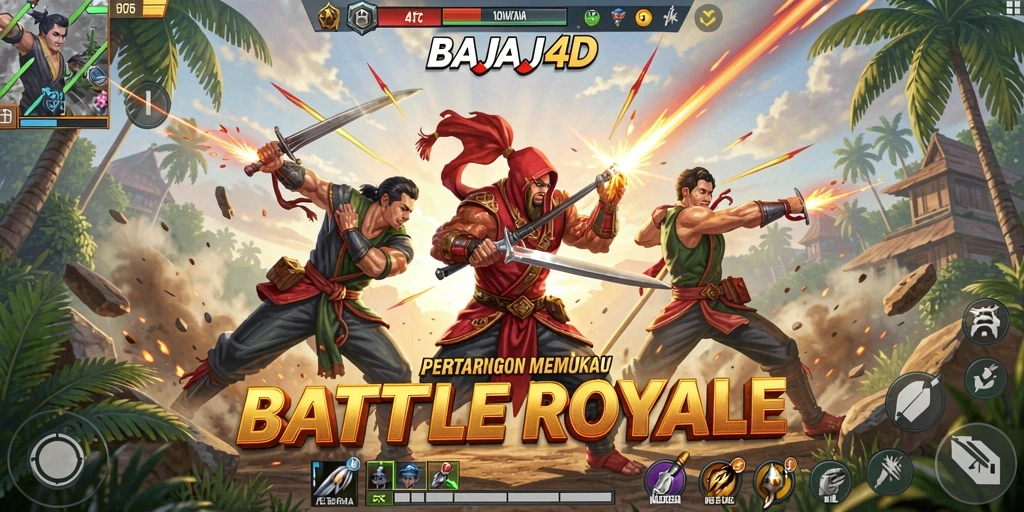 Tampilan gameplay BAJAJ4D dengan aksi Battle Royale yang memukau.