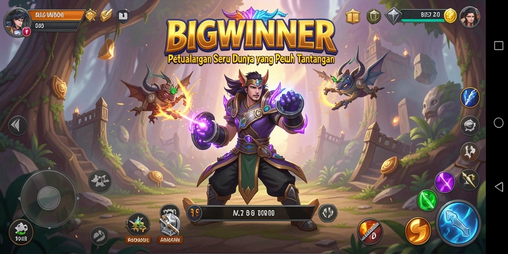 Screenshot dari permainan BIGWINNER menunjukkan aksi mendebarkan dalam petualangan.