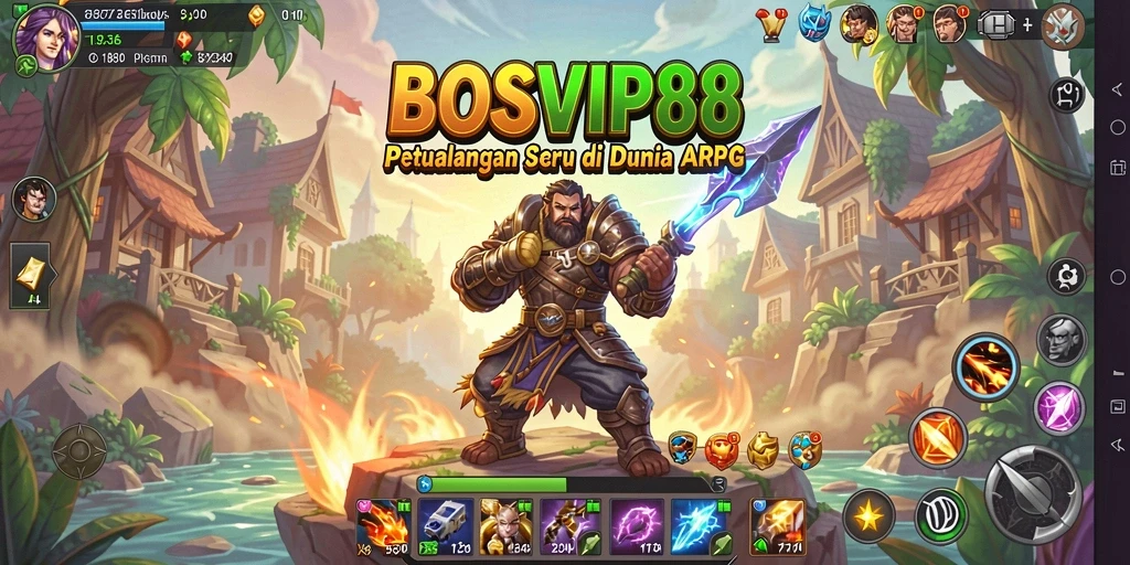 Tangkapan layar gameplay BOSVIP88 yang menampilkan pertempuran epik.