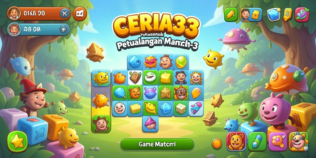 Gameplay CERIA33 yang seru dalam genre Match-3.