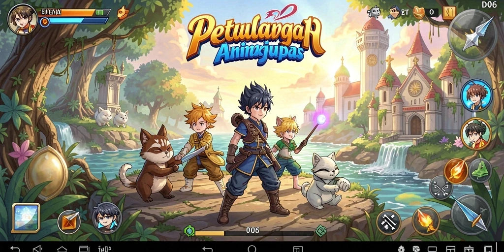 Tampilan screenshot D06 menampilkan karakter dalam pertempuran seru.