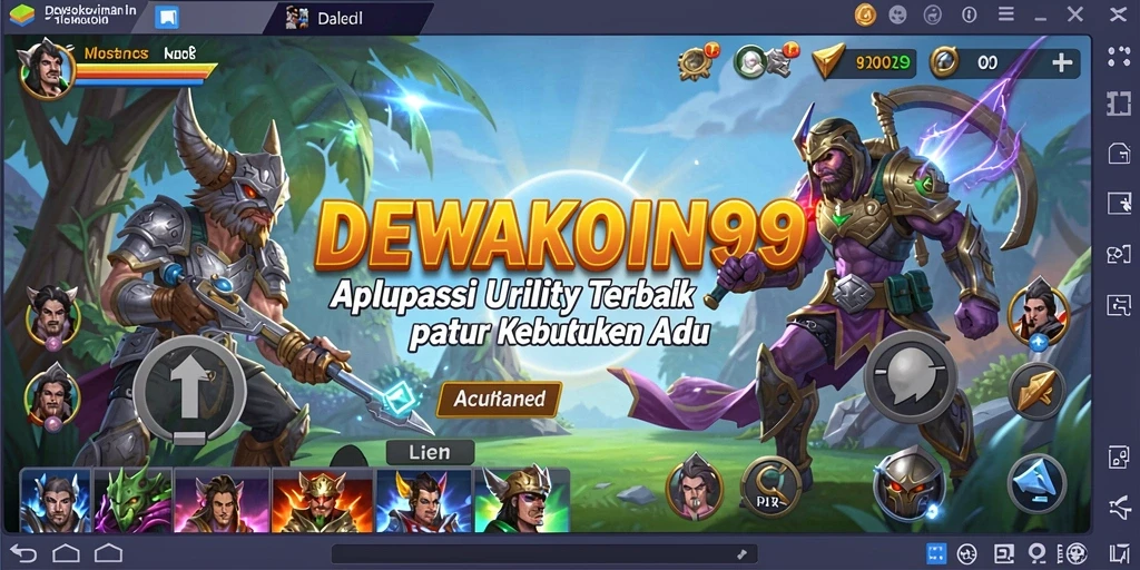 Screenshot DEWAKOIN99 menunjukkan fungsi aplikasi Utility yang intuitif dan efisien.