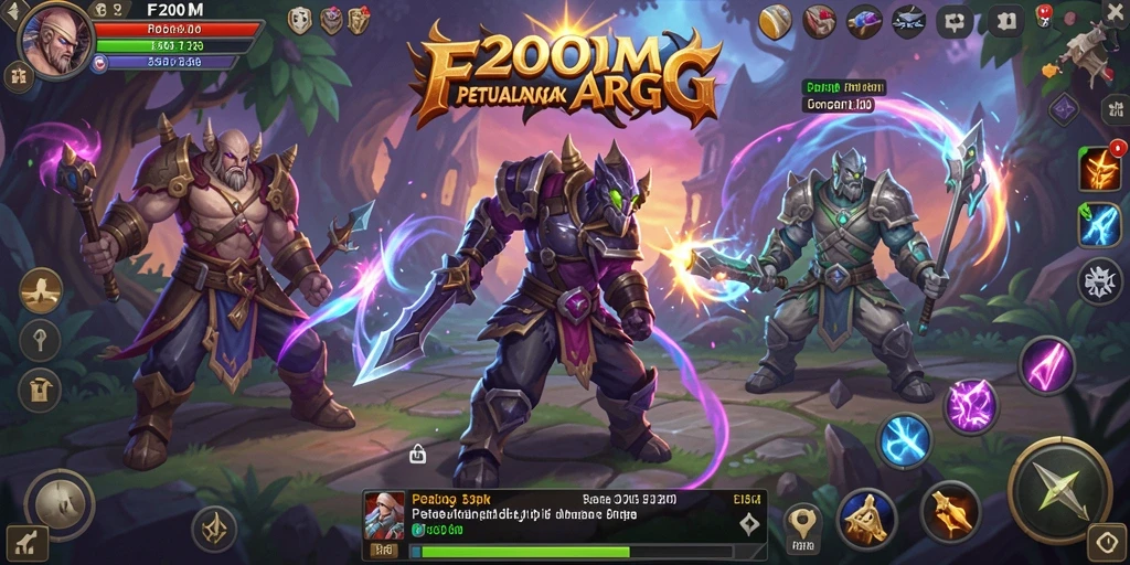 Tangkapan layar F200M menunjukkan pertempuran epik di dunia ARPG yang menakjubkan.
