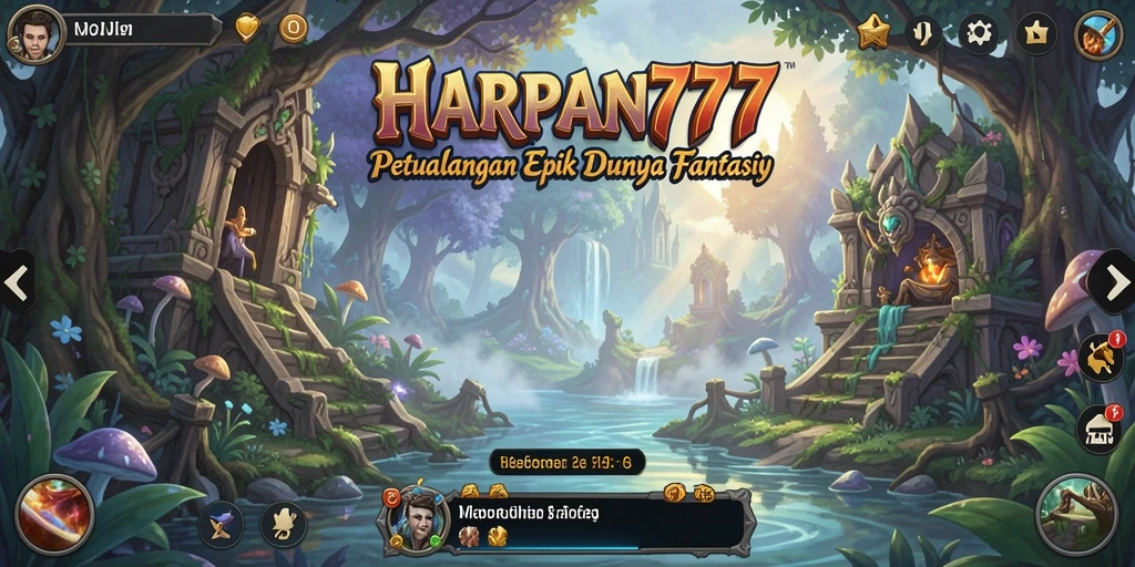 Tampilan layar gameplay HARAPAN777 dengan aksi petualangan yang mendebarkan.