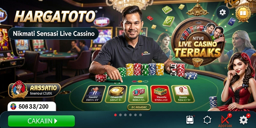 Tampilan gameplay HARGATOTO yang menegangkan di Live Casino.