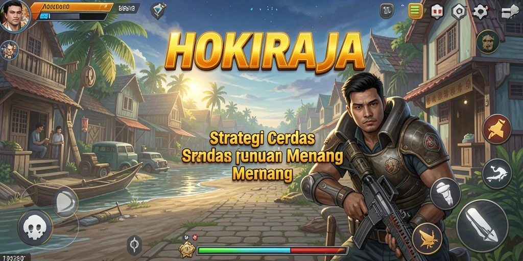 Tampilan gameplay HOKIRAJA dengan pertempuran strategis yang seru.