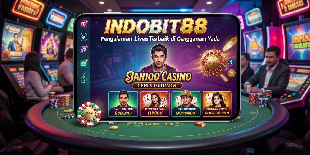 Screenshot gameplay INDOBIT88 menampilkan suasana kasino yang dinamis.