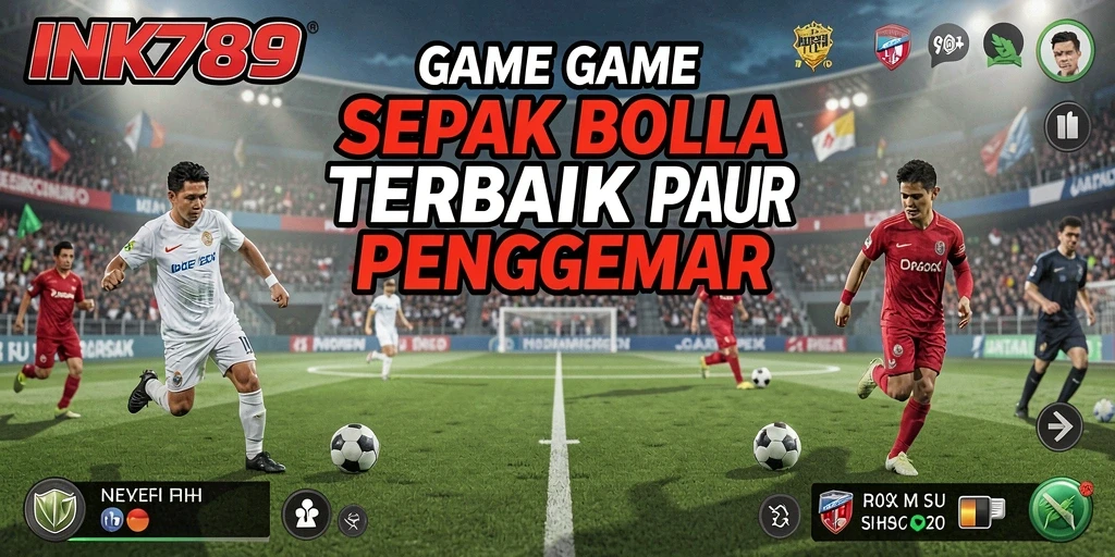 Tangkapan layar dari gameplay INK789 yang penuh aksi sepak bola.
