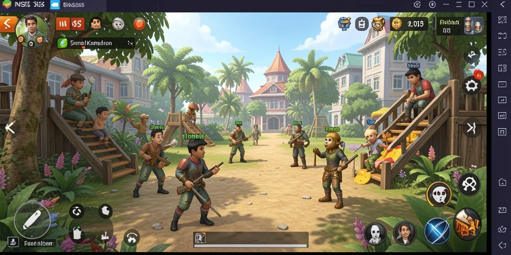 Tampilan gameplay INS55 dengan karakter dan lingkungan yang vibrant.