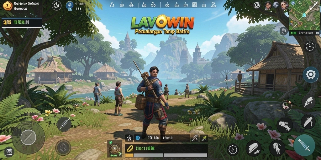 Screenshot utama LAVOWIN menampilkan gameplay eksplorasi yang mendebarkan.