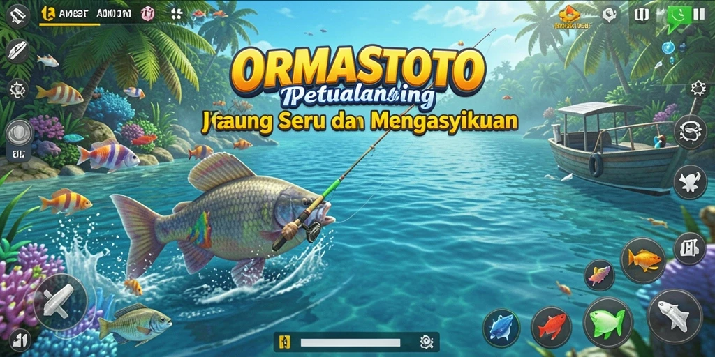 Tampilan gameplay menarik dari ORMASTOTO dengan ikan yang beragam.