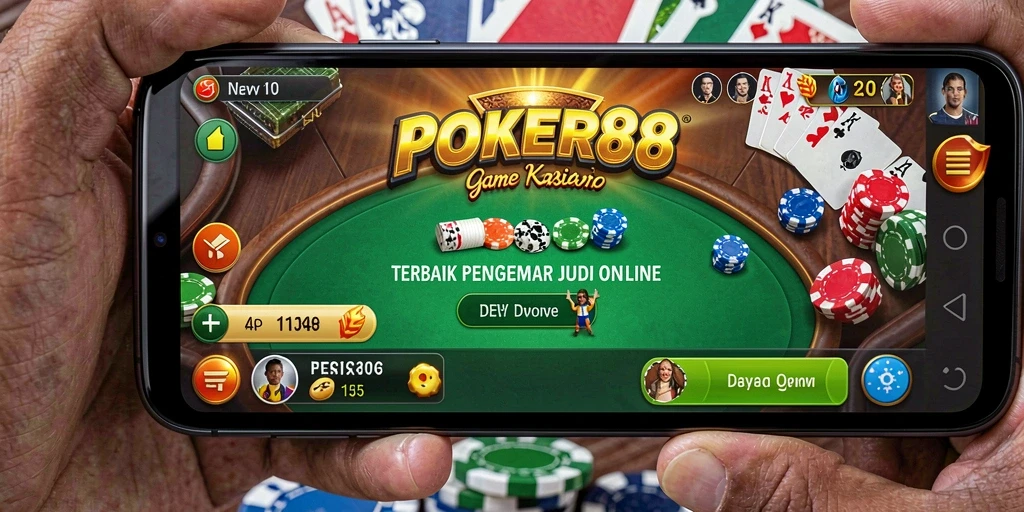 Tangkapan layar menampilkan gameplay mendebarkan POKER88 di perangkat mobile.