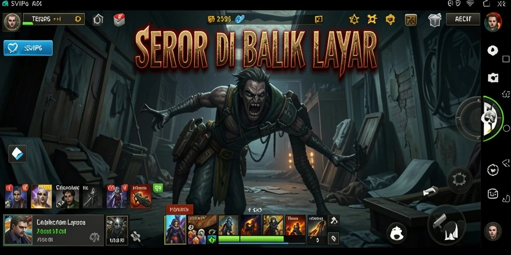 Tampilan menyeramkan dari gameplay SVIP6 saat menjelajahi dunia horor.
