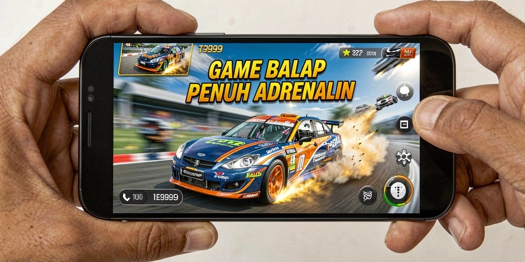 Tangkapan layar gameplay balapan T9999 yang seru dan menegangkan.