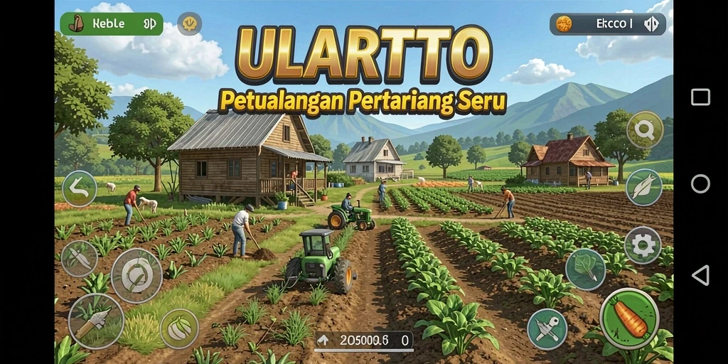 Screenshot ULARTOTO menampilkan aktivitas pertanian yang seru dan interaktif.